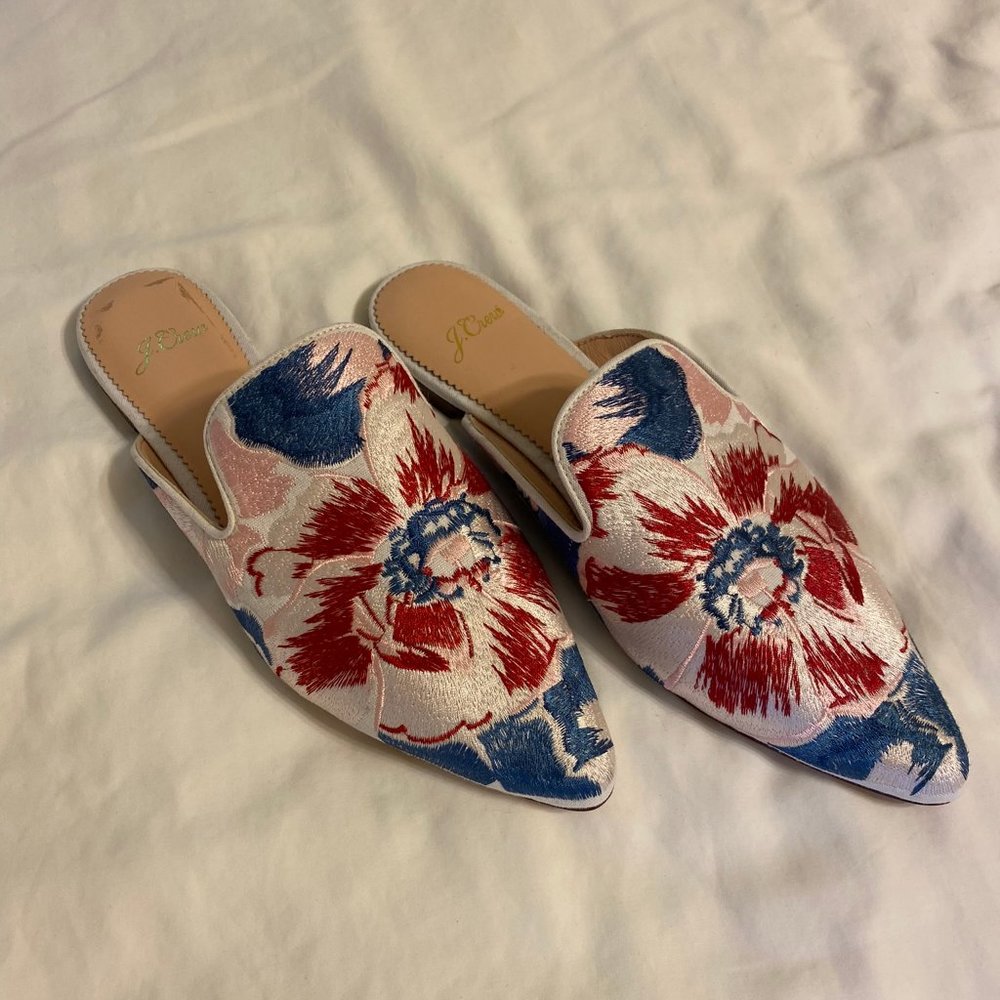 Nwot J.Crew Brocade Pointy Toe Slide - image 2